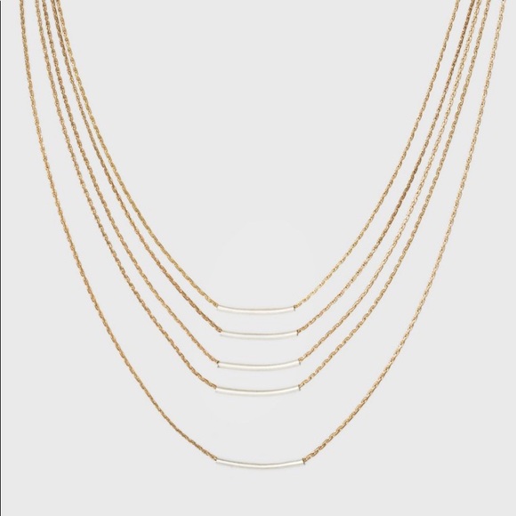 Universal Thread Jewelry - Universal Thread Layered Chain Tube Necklace Gold  Silver NWT